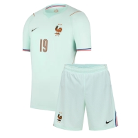 Koszulka piłkarska Francja Theo Hernandez #19 Strój wyjazdowy dla dzieci MŚ 2026 tanio Krótki Rękaw (+ Krótkie spodenki)